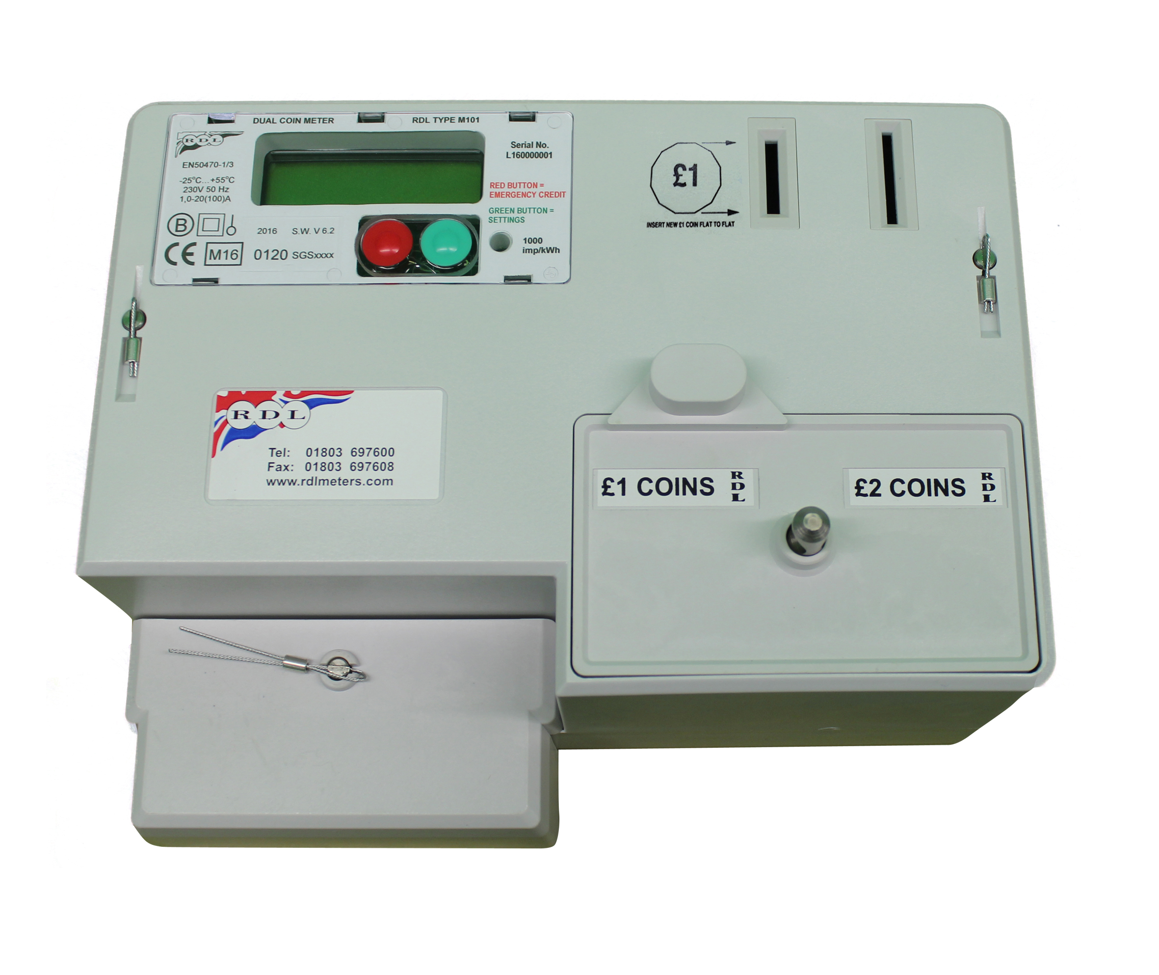M-101S £1 & £2 Dual Coin Operated Meter/Timer